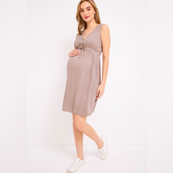 Maurice’s Medium Utility Maternity Dress Sleeveless Spring Summer‎ New With Tags - Picture 1 of 6